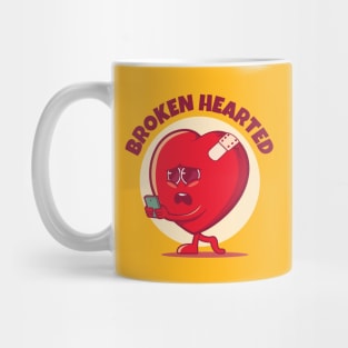 Broken hearted broken heart (on light colors) Mug